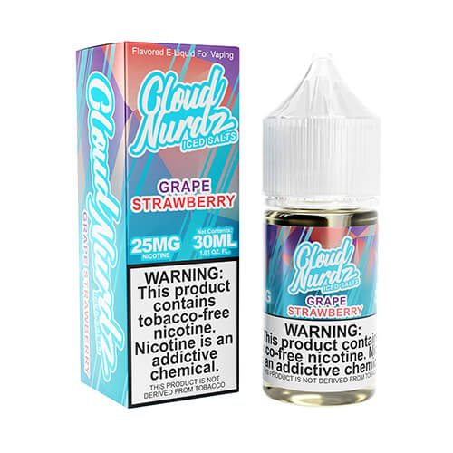 Cloud Nurdz TFN Salt - Grape Strawberry Iced - 30mL
