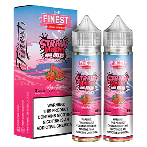 The Finest E-Liquid Synthetic - Straw Melon Sour Belts - Twin Pack